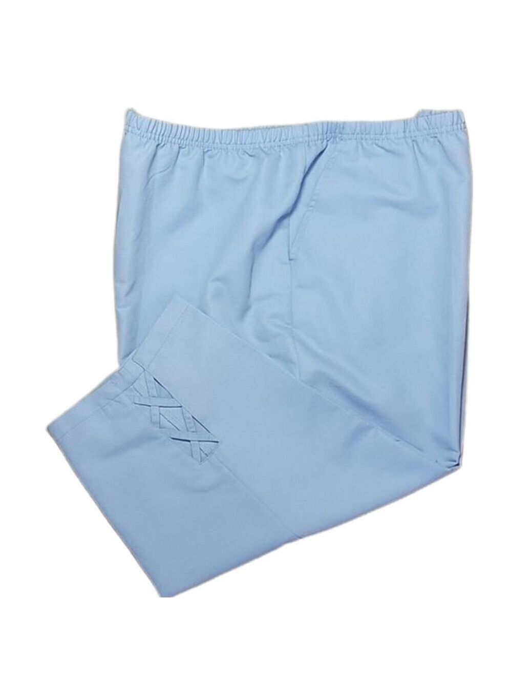 Blair Baby Blue Cotton Poly Capri Elastic Waist Pants Size 2XL EUC